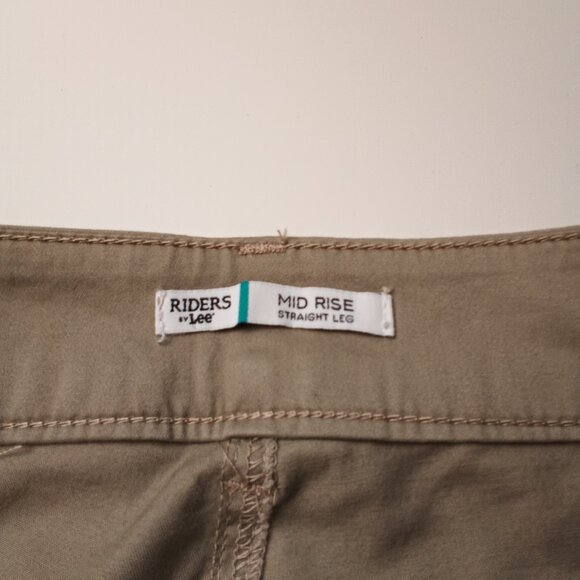 NWT Riders By Lee Jeans Size 12P Mid Rise Straight Leg Khaki Tan Color - Picture 6 of 11